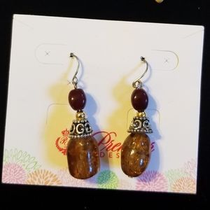 Premier Designs Maroon Drop Earrings